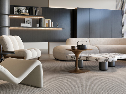 Living room interior scene 46 3D Model