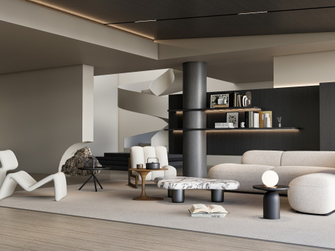 Living room interior scene 46 3D Model