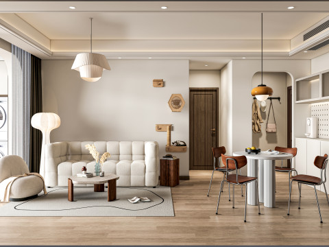 Living room interior scene 48 3D Model