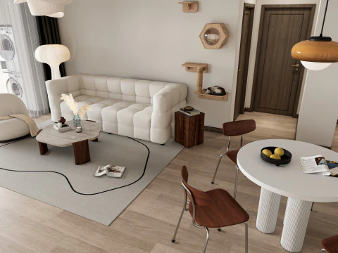 Cena interior da sala de estar 48 Modelo 3D