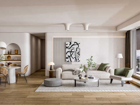 Living room interior scene 49 3D Model