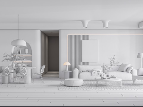 Living room interior scene 49 3D 모델