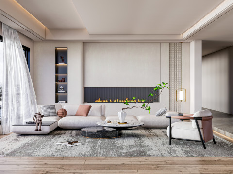 Living room interior scene 50 3D Model