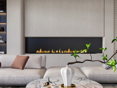 Cena interior da sala de estar 50 Modelo 3D