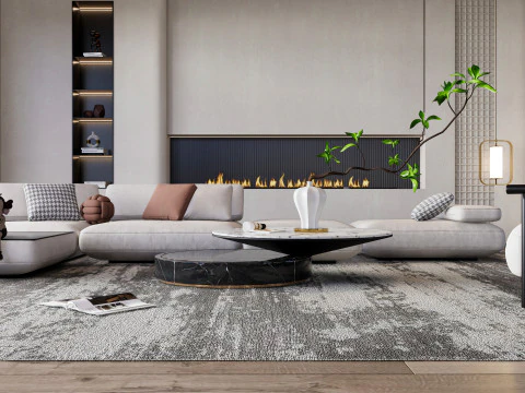 Cena interior da sala de estar 50 Modelo 3D