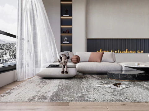 Cena interior da sala de estar 50 Modelo 3D