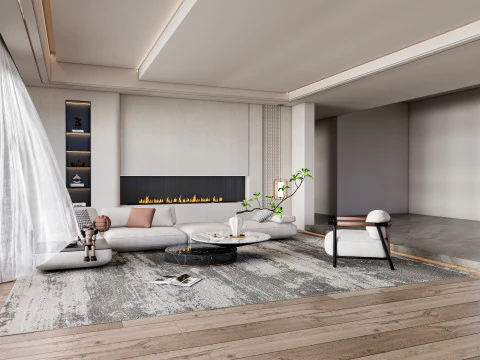 Cena interior da sala de estar 50 Modelo 3D