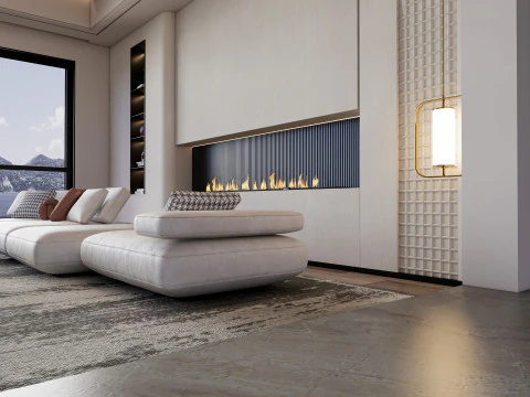 Cena interior da sala de estar 50 Modelo 3D