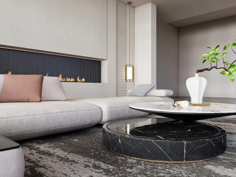 Cena interior da sala de estar 50 Modelo 3D