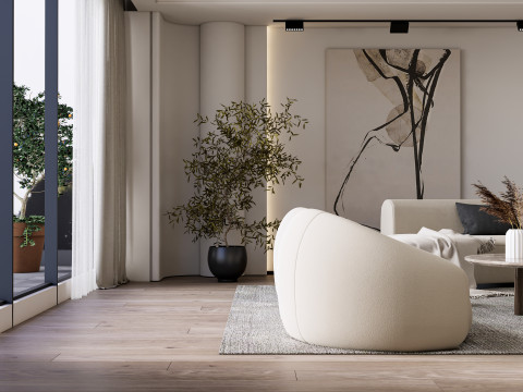 Living room interior scene 51 Modelo 3D