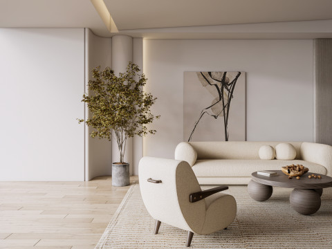 Living room interior scene 52 3D Model