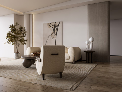 Living room interior scene 52 3D Model