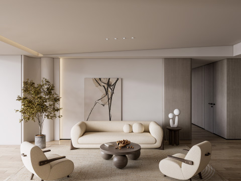 Living room interior scene 52 3D Model