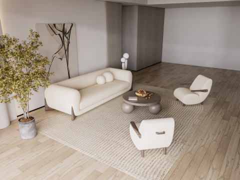 Living room interior scene 52 3D Model