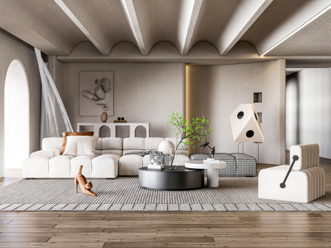Living room interior scene 53 3D Model