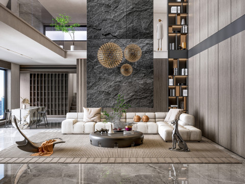 Living room interior scene 54 3D Model