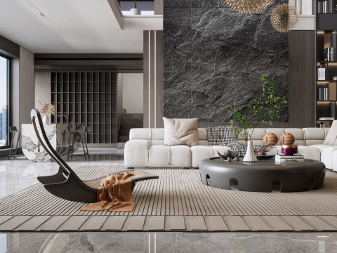 Living room interior scene 54 3D-Modell