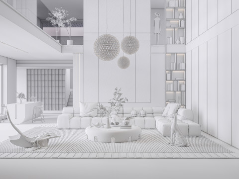 Living room interior scene 54 3D-Modell