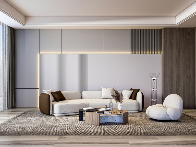 Living room interior scene 55 3D Модель .c4d .max .obj .3ds .fbx .stl .blend 