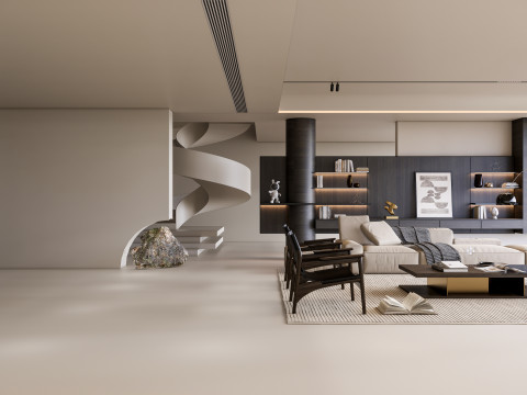 Living room interior scene 56 3D Model