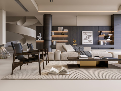 Living room interior scene 56 3D Model
