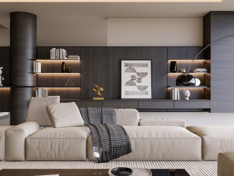 Living room interior scene 56 3D Model