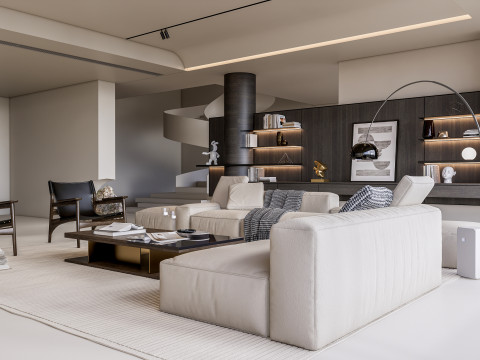 Living room interior scene 56 3D Model