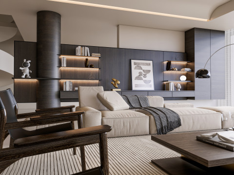 Living room interior scene 56 3D Model