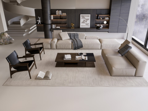 Living room interior scene 56 3D Model