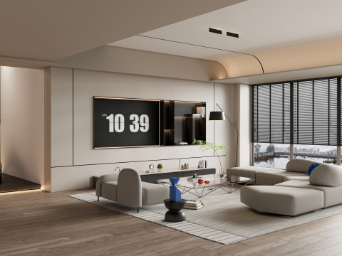 Living room interior scene 57 Model 3D
