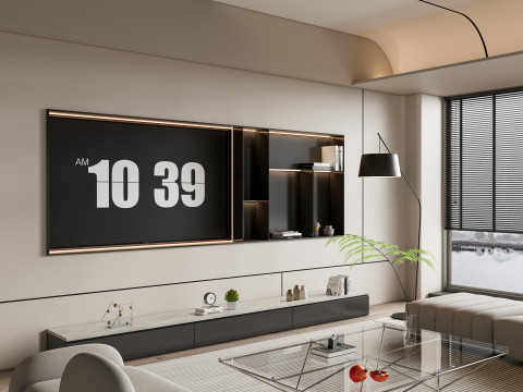 Living room interior scene 57 Model 3D