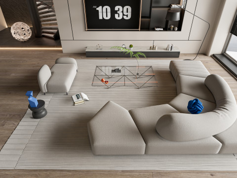 Living room interior scene 57 Model 3D