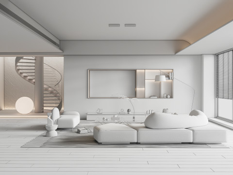 Living room interior scene 57 Model 3D