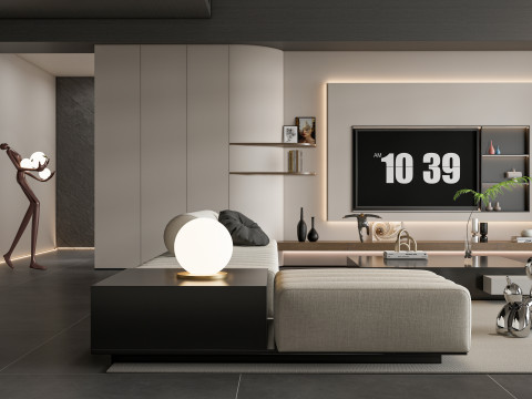 Living room interior scene 58 3D-Modell