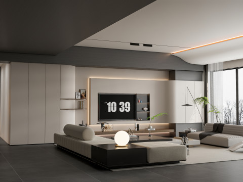 Living room interior scene 58 3D-Modell