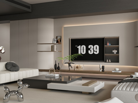 Living room interior scene 58 3D-Modell