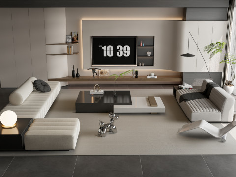 Living room interior scene 58 3D-Modell