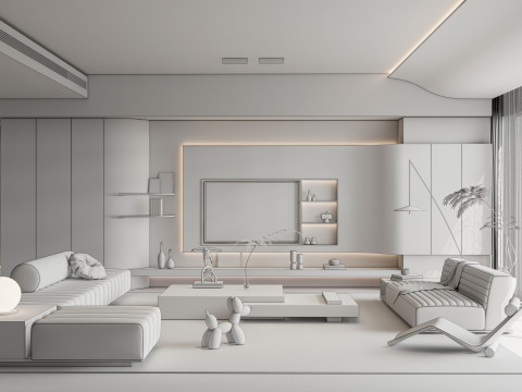 Living room interior scene 58 3D-Modell