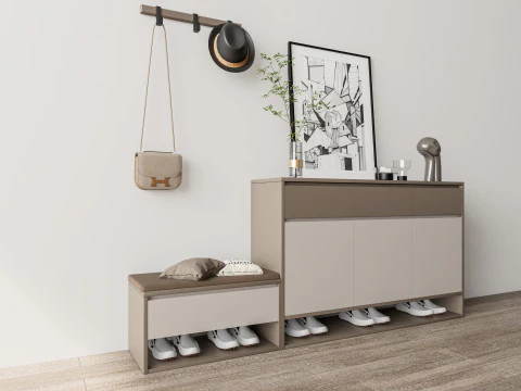Shoe Cabinet Sideboard entrance cabinet 1 3D Model