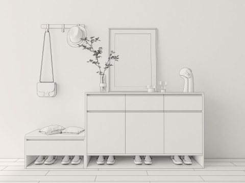 Shoe Cabinet Sideboard entrance cabinet 1 3D Model