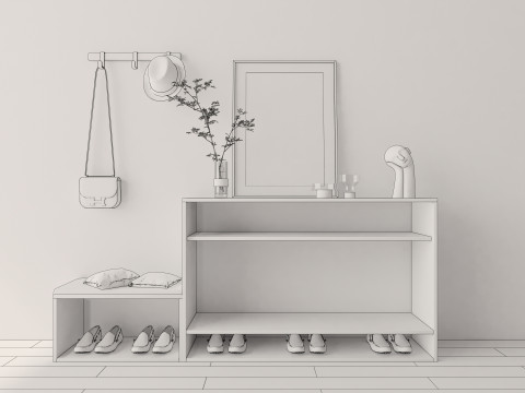 Shoe Cabinet Sideboard entrance cabinet 1 3D Model