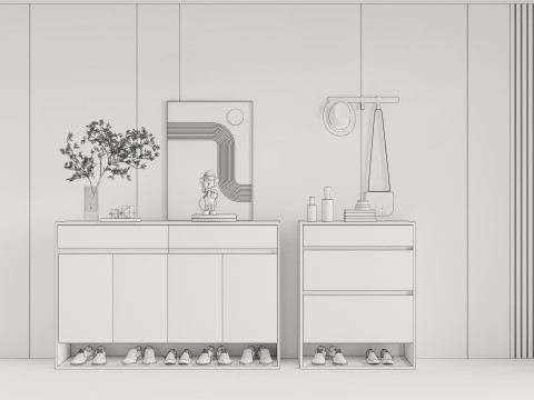 Shoe Cabinet Sideboard entrance cabinet 2 3D Model