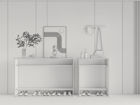 Shoe Cabinet Sideboard entrance cabinet 2 3D Model