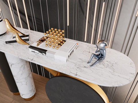 Sideboard with wall panel and flooring 2 3D 模型
