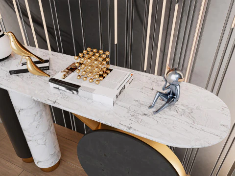 Credenza con boiserie e pavimento 2 Modello 3D