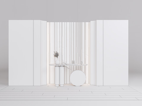 Sideboard with wall panel and flooring 2 3D 模型