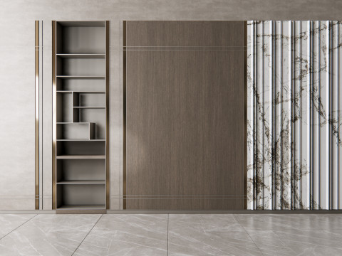 Sideboard with wall panel and flooring 5 Modello 3D