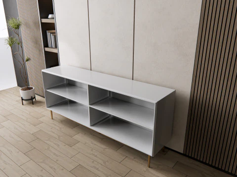 Credenza con boiserie e pavimento 7 Modello 3D