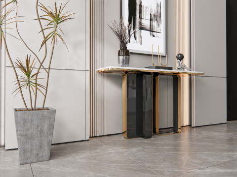 Sideboard with wall panel and flooring 8 3D Модель