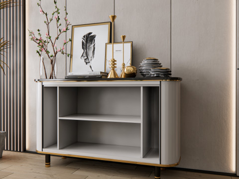 Sideboard with wall panel and flooring 9 Model 3D